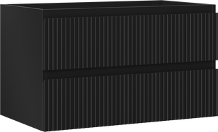Mexen Rivel dulap baie sub chiuvetă 80 cm, 2 sertare, canelat, negru mat - 91A20-08047-2-BFF71