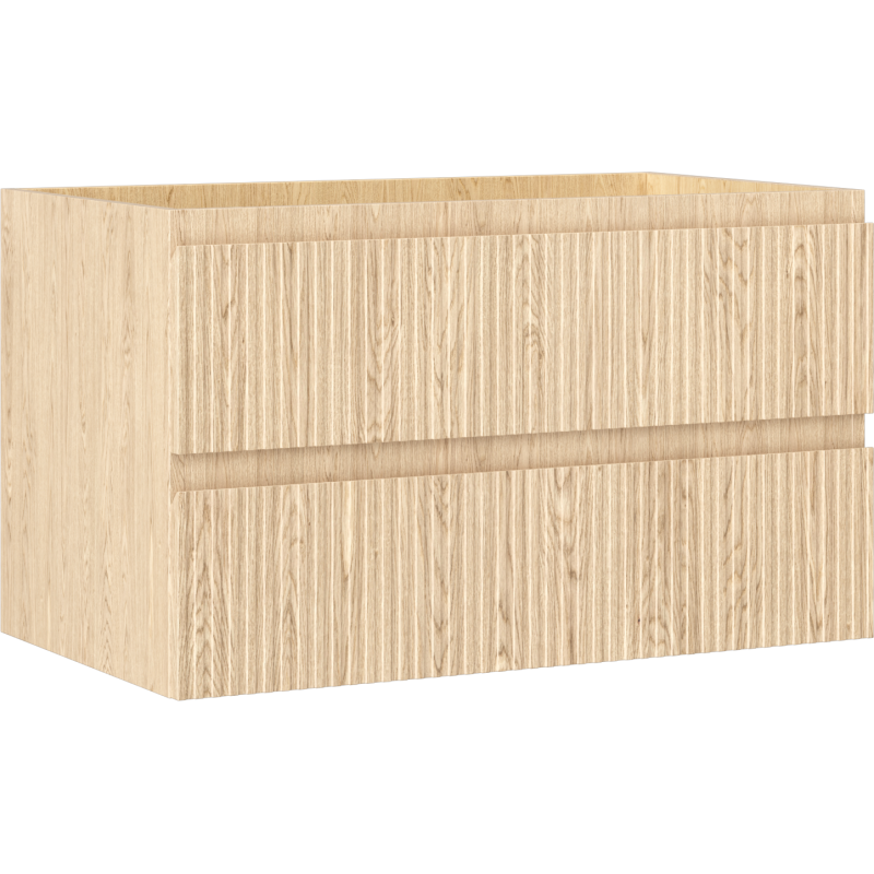 Mexen Rivel dulap de baie sub lavoar 80 cm, 2 sertare, cu șanțuri, stejar - 91A20-08047-2-BFF81