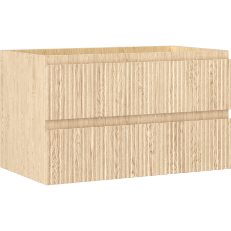 Mexen Rivel 80 cm-es fürdőszobai mosdószekrény, 2 fiók, bordázott, tölgy - 91A20-08047-2-BFF81