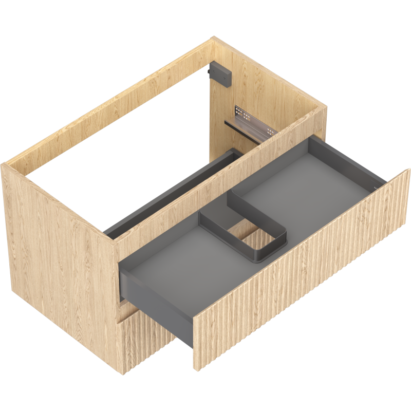 Mexen Rivel dulap baie sub chiuvetă 80 cm, 2 sertare, canelat, stejar - 91A20-08047-2-BFF81