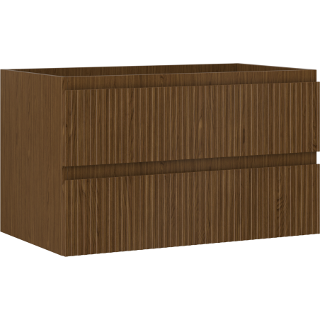 Dulap Mexen Rivel pentru baie, 80 cm, 2 sertare, cu nervuri, nuc - 91A20-08047-2-BFF86