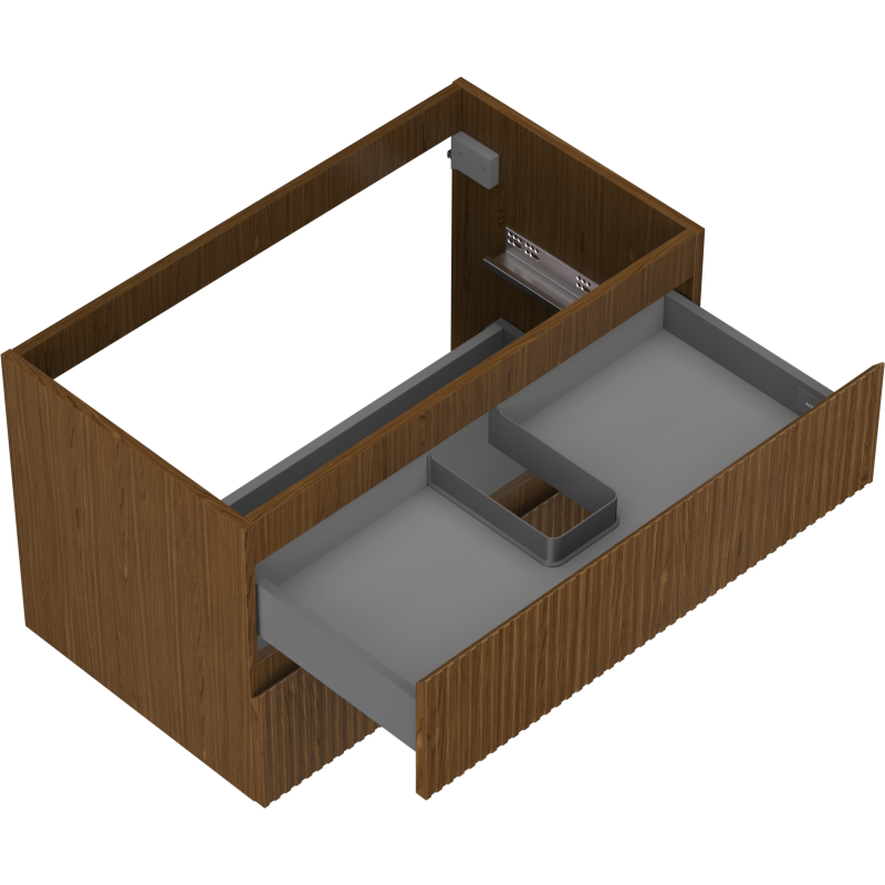 Mexen Rivel dulap baie sub lavoar 80 cm, 2 sertare, profilat, nuc - 91A20-08047-2-BFF86