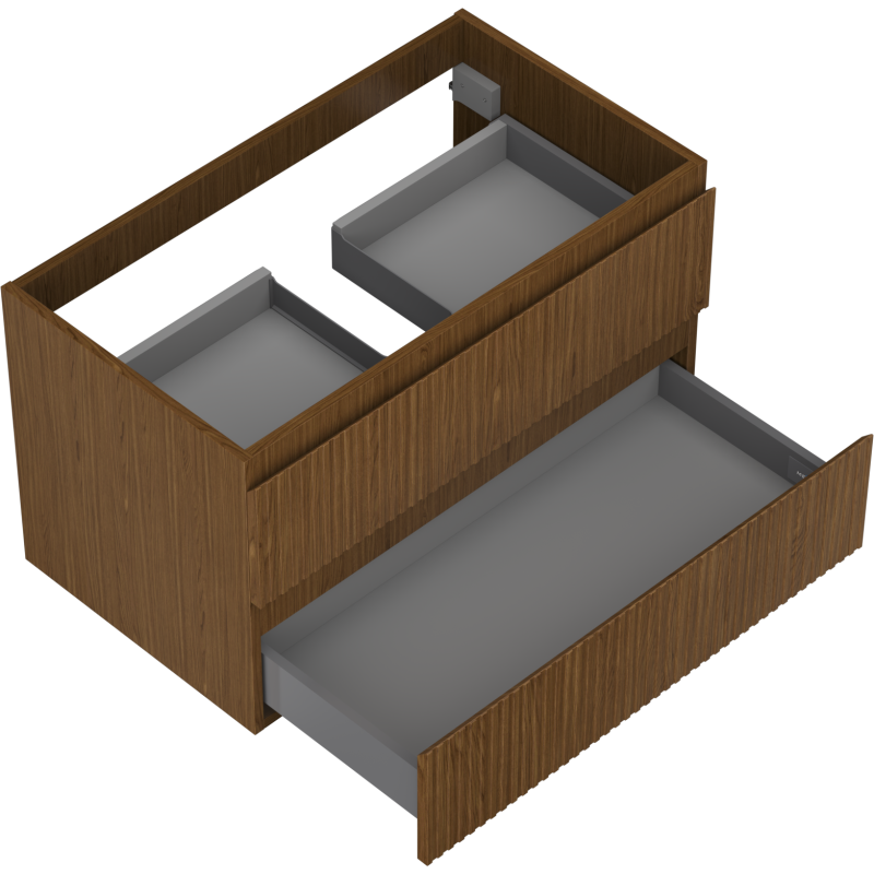 Mexen Rivel dulap baie sub lavoar 80 cm, 2 sertare, profilat, nuc - 91A20-08047-2-BFF86