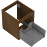 Mexen Box-A corpul dulapului pentru lavoar 40 cm, 1 sertar, nuc - 91AX0-0400-470-1-86