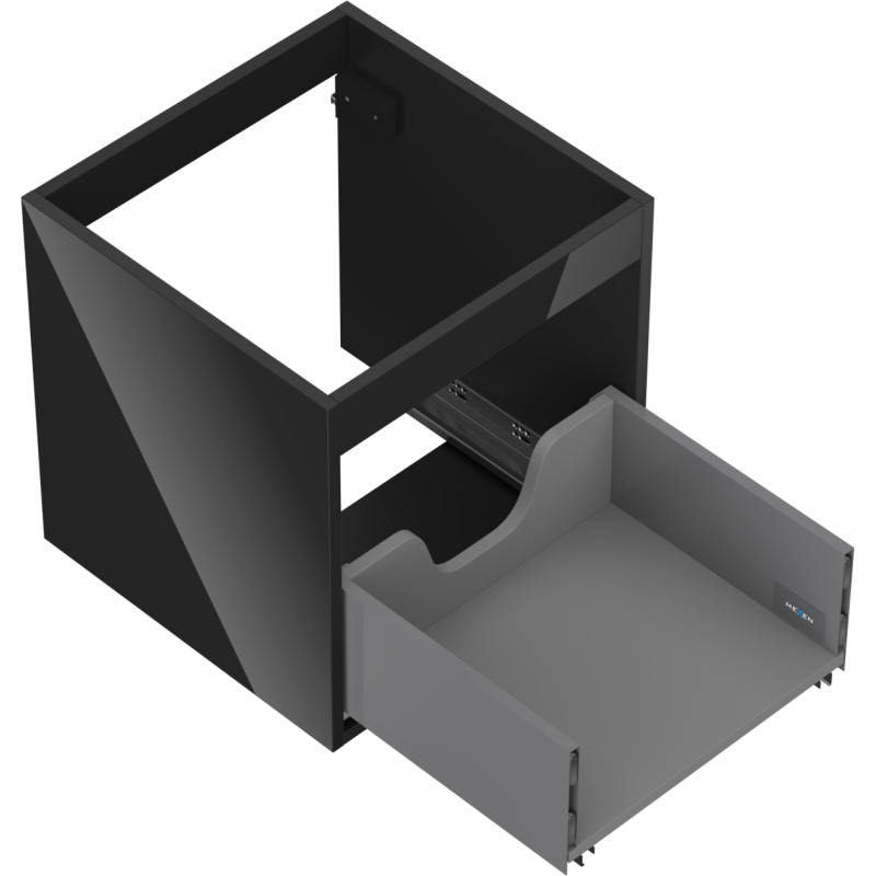 Mexen Box-A corp dulap sub chiuvetă 45 cm, 1 sertar, negru lucios - 91AX0-0450-470-1-70