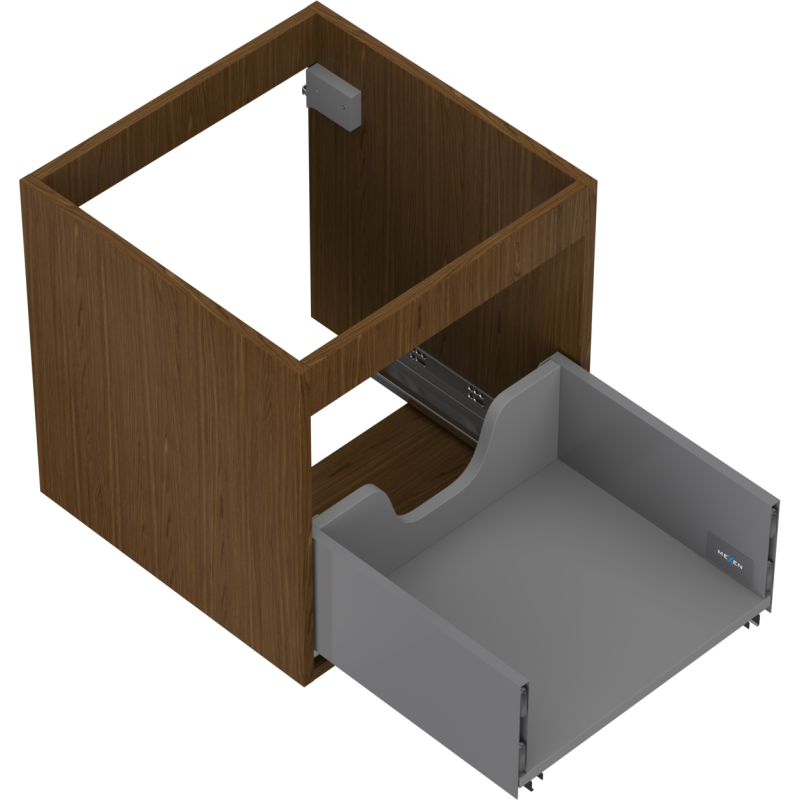 Mexen Box-A mosdószekrény test 45 cm, 1 fiók, dió - 91AX0-0450-470-1-86
