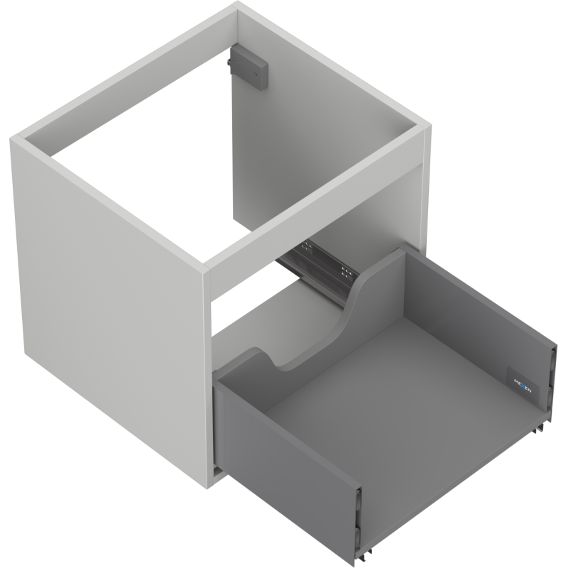 Mexen Box-A mosdóra szerelhető szekrénytörzs 50 cm, 1 fiók, szürke matt - 91AX0-0500-470-1-62
