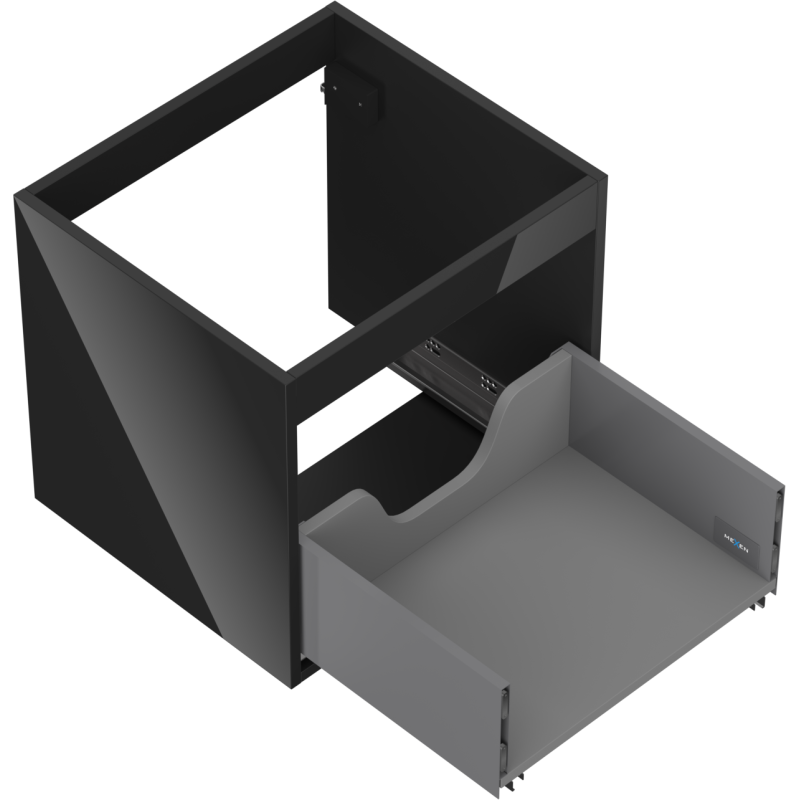 Mexen Box-A corp dulap pentru lavoar 50 cm, 1 sertar, negru lucios - 91AX0-0500-470-1-70