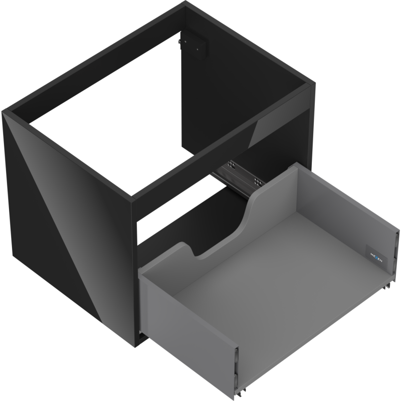 Mexen Box-A corp dulap sub chiuvetă 60 cm, 1 sertar, negru lucios - 91AX0-0600-470-1-70