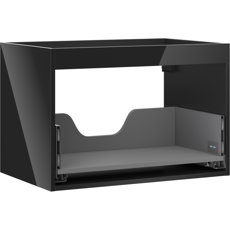 Mexen Box-A corp dulap sub chiuvetă 70 cm, 1 sertar, negru lucios - 91AX0-0700-470-1-70