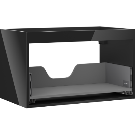 Mexen Box-A mosdókagyló alatti szekrény test 80 cm, 1 fiók, fekete fényes - 91AX0-0800-470-1-70