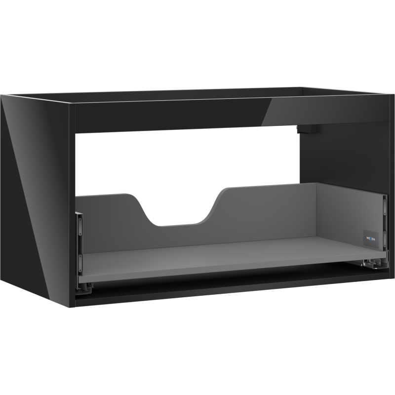 Mexen Box-A mosdószekrény korpus 90 cm, 1 fiók, fekete fényes - 91AX0-0900-470-1-70
