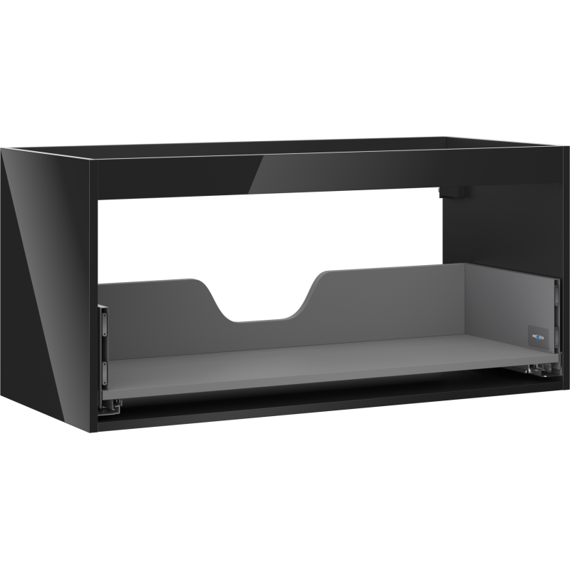 Mexen Box-A dulap sub chiuvetă 100 cm, 1 sertar, negru lucios - 91AX0-1000-470-1-70