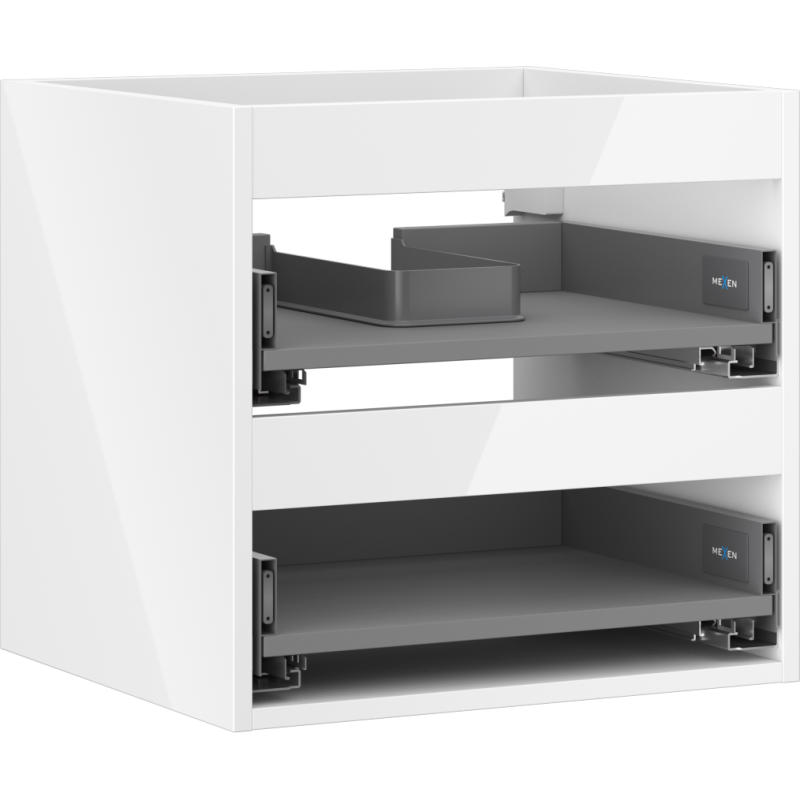Mexen Box-A mosdószekrény korpus 50 cm, 2 fiók, fényes fehér - 91AX0-0500-470-2-00