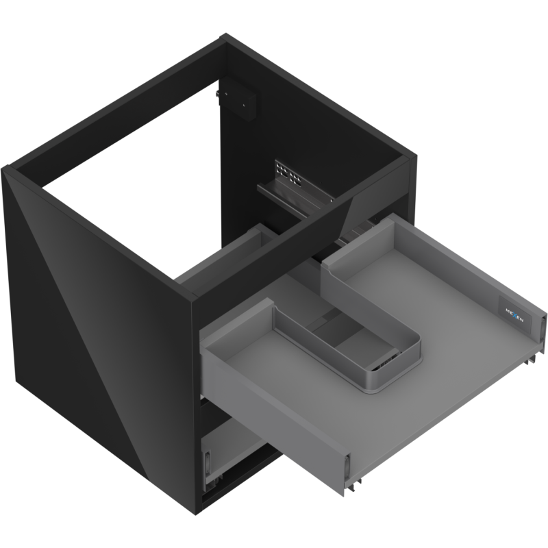 Mexen Box-A corp dulap pentru lavoar 50 cm, 2 sertare, negru lucios - 91AX0-0500-470-2-70