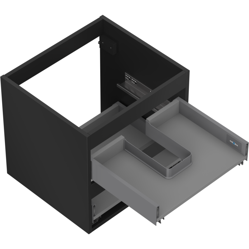 Mexen Box-A corp dulap pentru lavoar 50 cm, 2 sertare, negru mat - 91AX0-0500-470-2-71