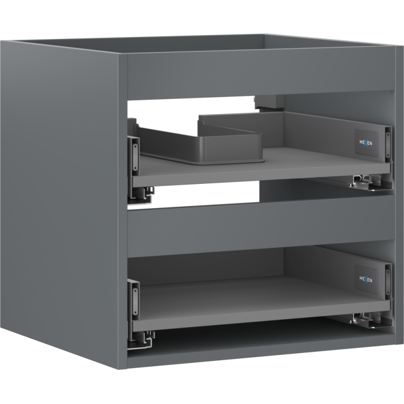 Corp dulap Mexen Box-A pentru lavoar de 50 cm, 2 sertare, grafit mat - 91AX0-0500-470-2-66