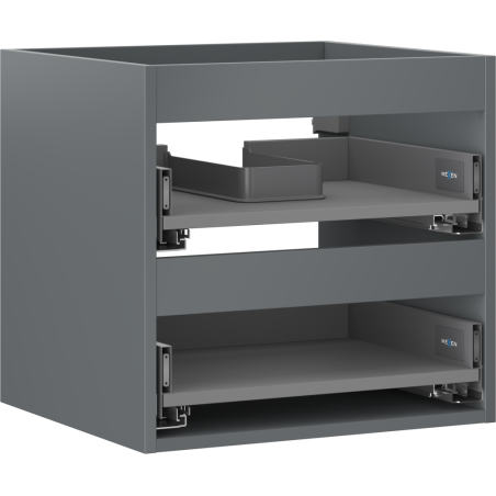 Corp dulap Mexen Box-A pentru lavoar de 50 cm, 2 sertare, grafit mat - 91AX0-0500-470-2-66