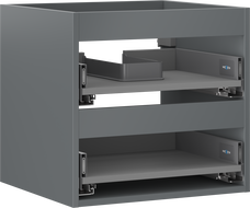 Corp dulap Mexen Box-A pentru lavoar de 50 cm, 2 sertare, grafit mat - 91AX0-0500-470-2-66