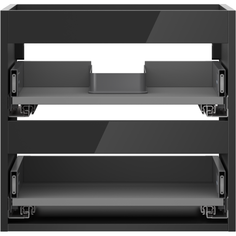 Mexen Box-A corp dulap sub lavoar 50 cm, 2 sertare, negru lucios - 91AX0-0500-470-2-70