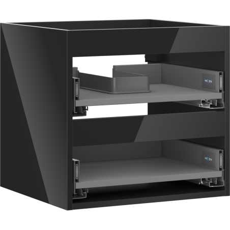 Mexen Box-A cadru dulap pentru lavoar 50 cm, 2 sertare, negru lucios - 91AX0-0500-470-2-70