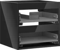 Mexen Box-A cadru dulap pentru lavoar 50 cm, 2 sertare, negru lucios - 91AX0-0500-470-2-70