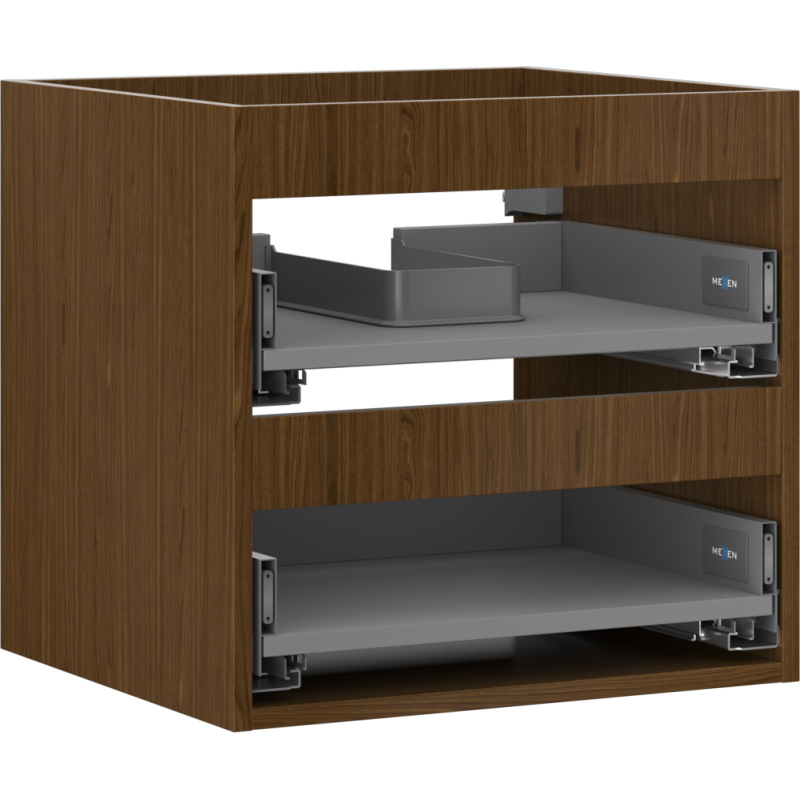 Mexen Box-A corp de dulap sub lavoar 50 cm, 2 sertare, nuc - 91AX0-0500-470-2-86