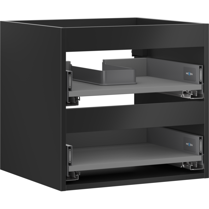 Mexen Box-A corp dulap pentru lavoar 50 cm, 2 sertare, negru mat - 91AX0-0500-470-2-71