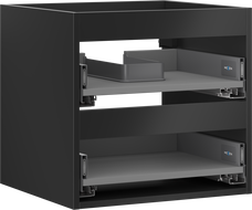 Mexen Box-A corp de dulap sub chiuvetă 50 cm, 2 sertare, negru mat - 91AX0-0500-470-2-71