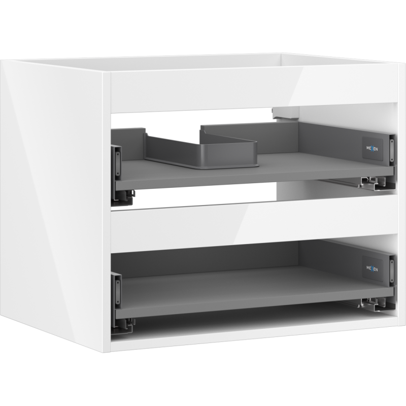 Mexen Box-A dulap pentru chiuvetă 60 cm, 2 sertare, alb lucios - 91AX0-0600-470-2-00