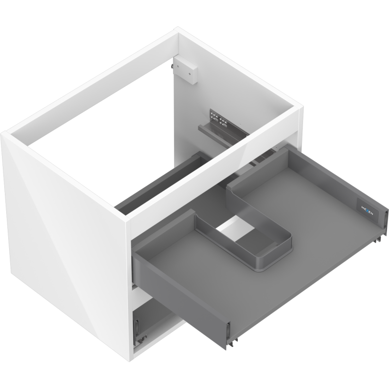 Mexen Box-A mosdószekrény korpus 60 cm, 2 fiók, fényes fehér - 91AX0-0600-470-2-00