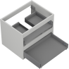 Mexen Box-A corp dulap de baie 60 cm, 2 sertare, gri mat - 91AX0-0600-470-2-62