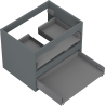 Mexen Box-A corp dulap sub chiuvetă 60 cm, 2 sertare, grafit mat - 91AX0-0600-470-2-66