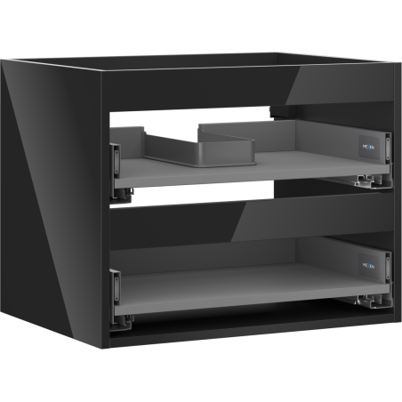 Mexen Box-A corp dulap pentru chiuvetă 60 cm, 2 sertare, negru lucios - 91AX0-0600-470-2-70