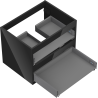 Mexen Box-A corp dulap sub chiuvetă 60 cm, 2 sertare, negru lucios - 91AX0-0600-470-2-70