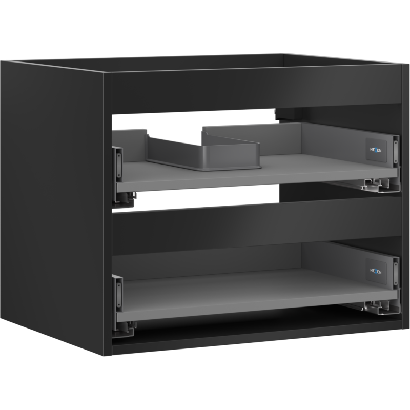 Mexen Box-A mosdószekrény korpusza 60 cm, 2 fiók, fekete matt - 91AX0-0600-470-2-71