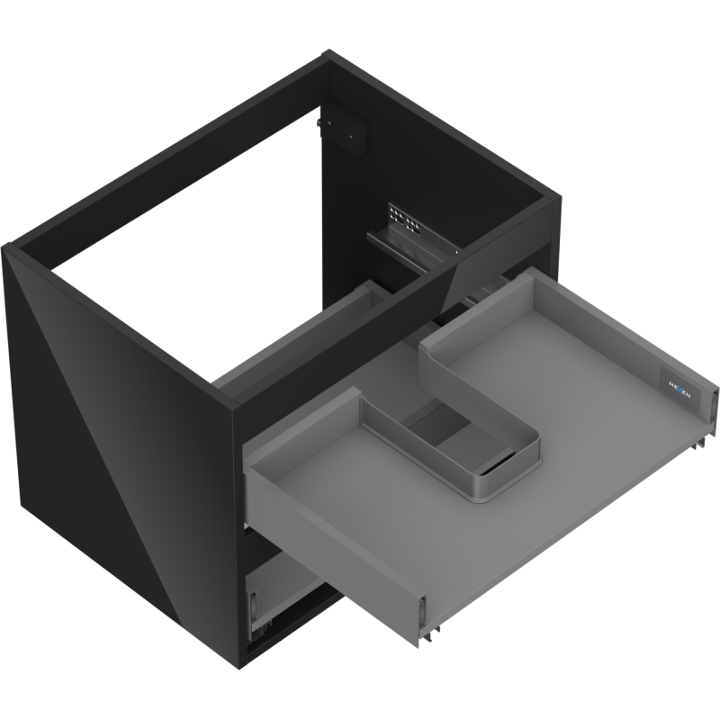 Mexen Box-A corp dulap pentru chiuvetă 60 cm, 2 sertare, negru lucios - 91AX0-0600-470-2-70