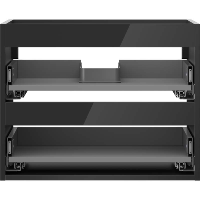 Mexen Box-A corp dulap pentru chiuvetă 60 cm, 2 sertare, negru lucios - 91AX0-0600-470-2-70