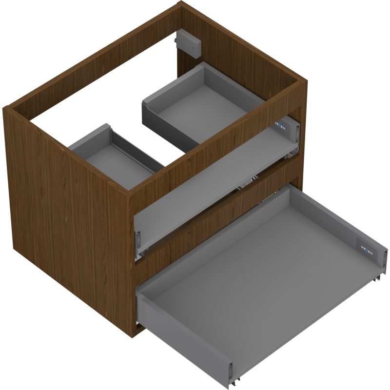Mexen Box-A corp dulap lavoar 60 cm, 2 sertare, nuc - 91AX0-0600-470-2-86