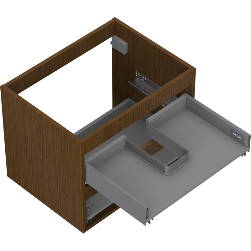 Mexen Box-A szekrénytest mosdókagylóhoz 60 cm, 2 fiók, dió - 91AX0-0600-470-2-86