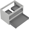 Mexen Box-A cadru dulap sub chiuvetă 70 cm, 2 sertare, gri mat - 91AX0-0700-470-2-62