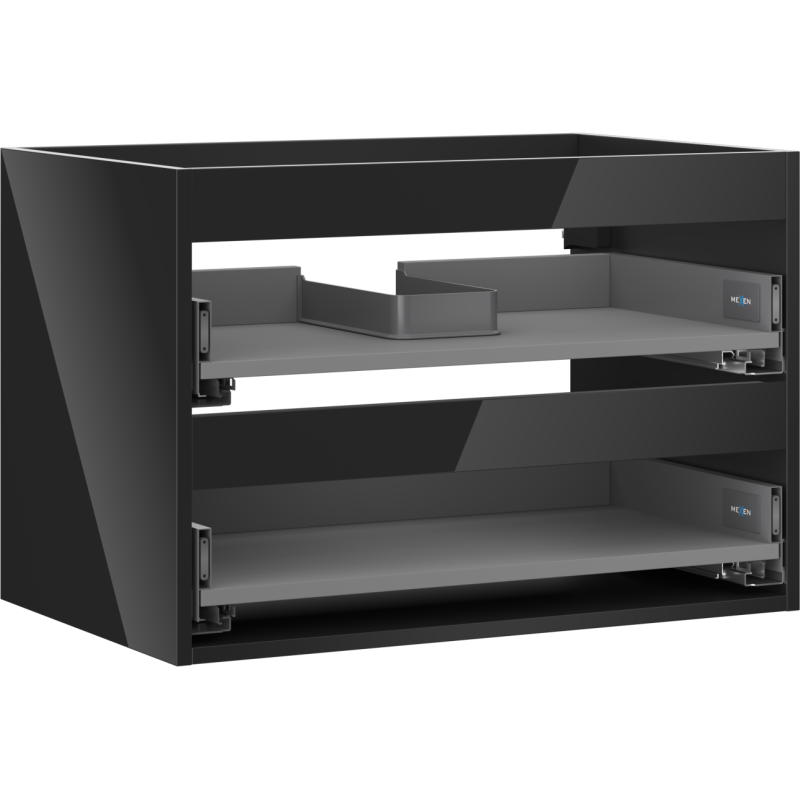 Mexen Box-A corp dulap lavoar 70 cm, 2 sertare, negru lucios - 91AX0-0700-470-2-70
