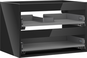 Mexen Box-A corp dulap sub chiuvetă 70 cm, 2 sertare, negru lucios - 91AX0-0700-470-2-70