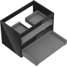 Mexen Box-A corp dulap lavoar 70 cm, 2 sertare, negru lucios - 91AX0-0700-470-2-70