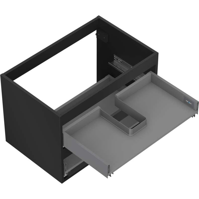 Mexen Box-A corp dulap sub chiuvetă 70 cm, 2 sertare, negru mat - 91AX0-0700-470-2-71