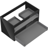 Mexen Box-A corp dulap sub chiuvetă 80 cm, 2 sertare, negru lucios - 91AX0-0800-470-2-70