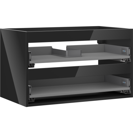 Mexen Box-A mosdószekrény korpus 80 cm, 2 fiók, fekete fény - 91AX0-0800-470-2-70