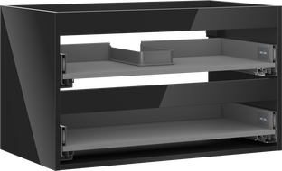 Mexen Box-A mosdószekrény korpus 80 cm, 2 fiók, fekete fény - 91AX0-0800-470-2-70