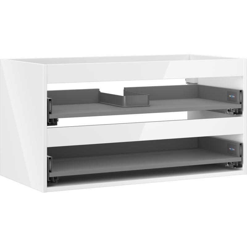 Mexen Box-A corp dulap suspendat pentru lavoar 90 cm, 2 sertare, alb lucios - 91AX0-0900-470-2-00