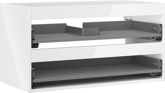 Mexen Box-A mosdószekrény korpus 90 cm, 2 fiók, fényes fehér - 91AX0-0900-470-2-00